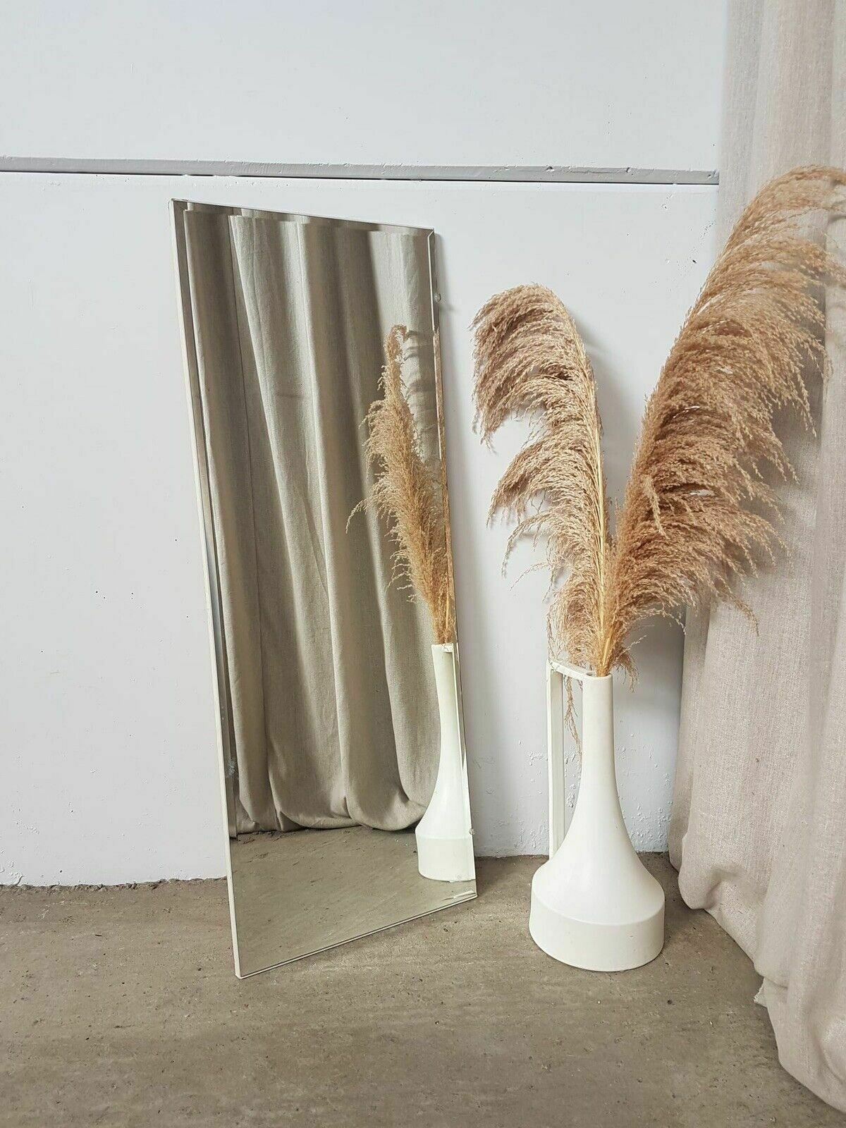 Vtg Late Mid Century Floor Standing Wall Hallway Mirror Scandi Danish Retro
