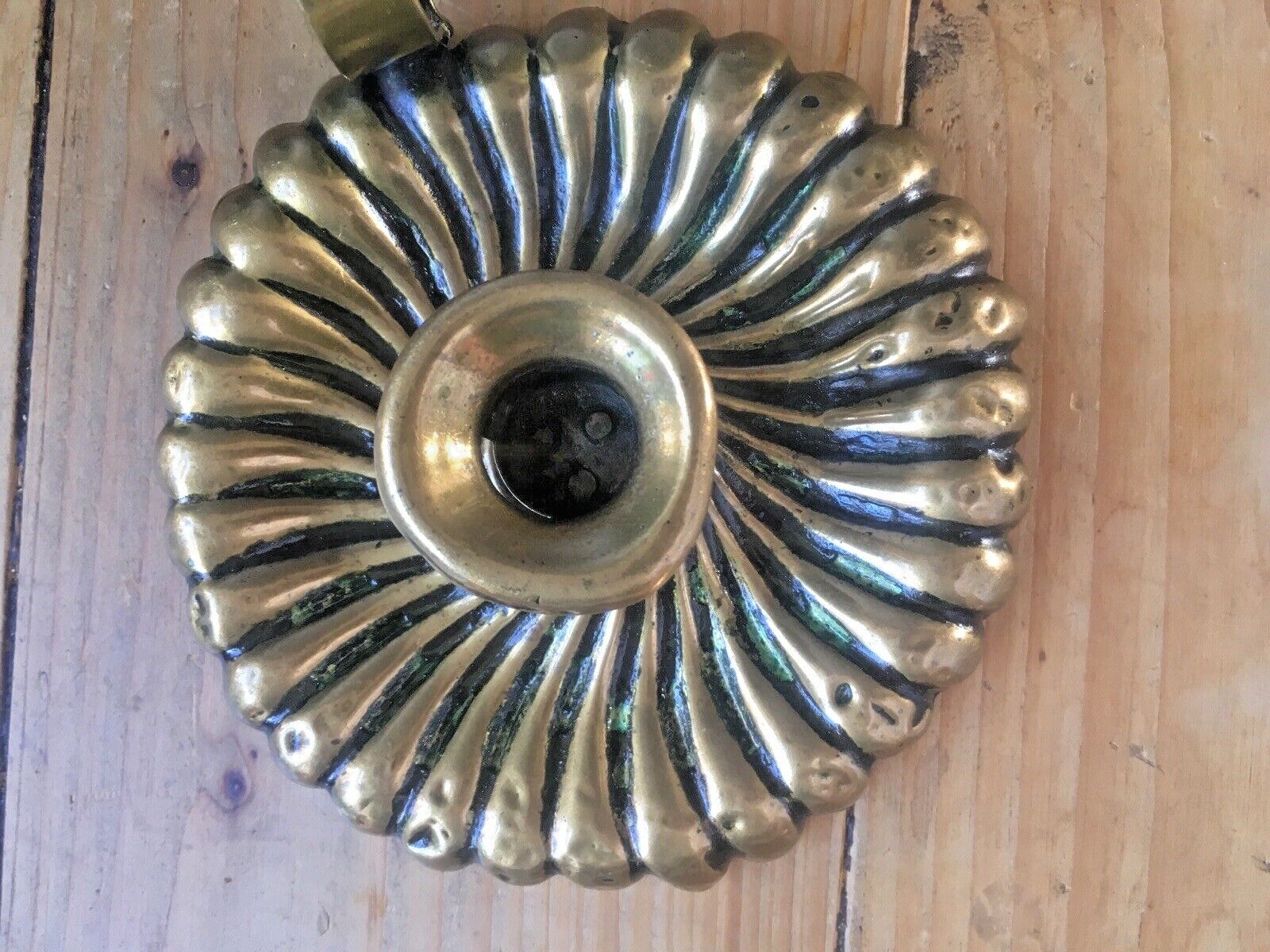 Home Decor Beautiful Pair Of Antique Art Nouveau Fluted Brass Chamber Candle Holders Sticks photo