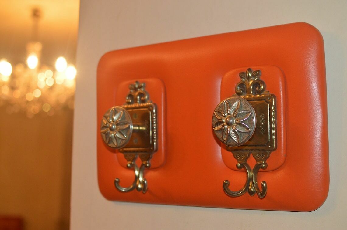 Vintage Coat Rack Wall Hanger Wall Mount Coat Rack  Storage Wall Rack  Mid Century  1960s