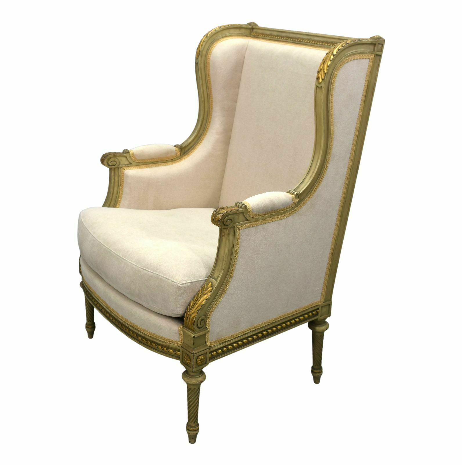 Louis XVI Style Gilded Shepherdess Armchair Late 19th Century photo furniture