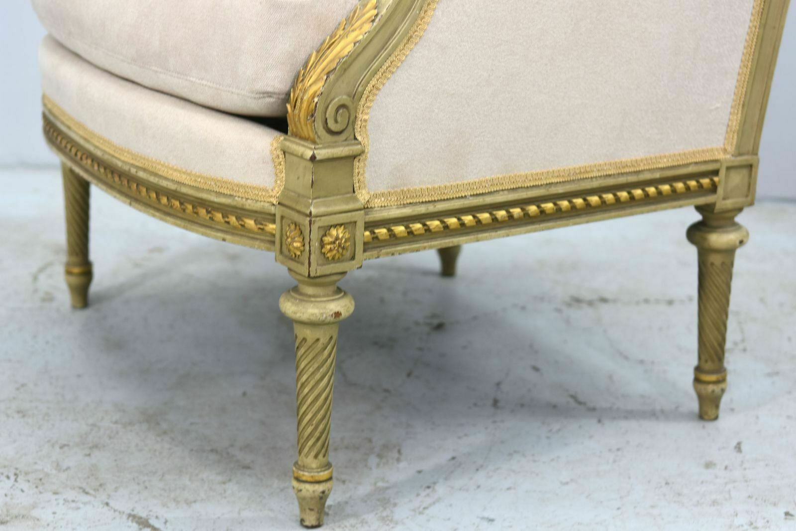 Louis XVI Style Gilded Shepherdess Armchair Late 19th Century photo Furniture