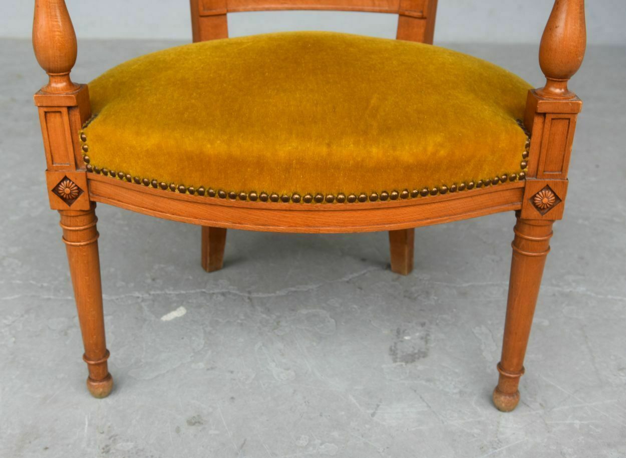 Directoire Style Armchairs In Velvet Cherry (Pair) photo Furniture