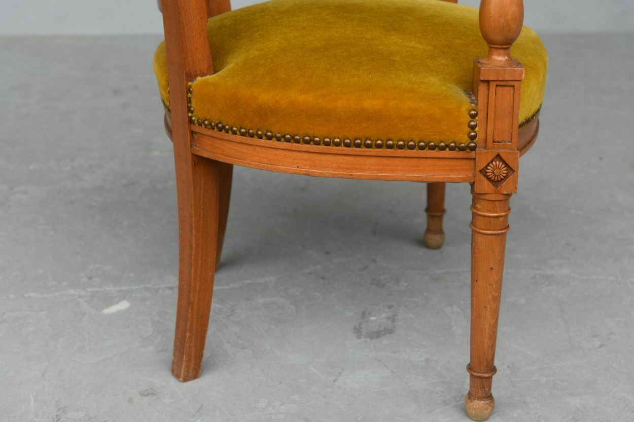 Directoire Style Armchairs In Velvet Cherry (Pair) photo vinterior