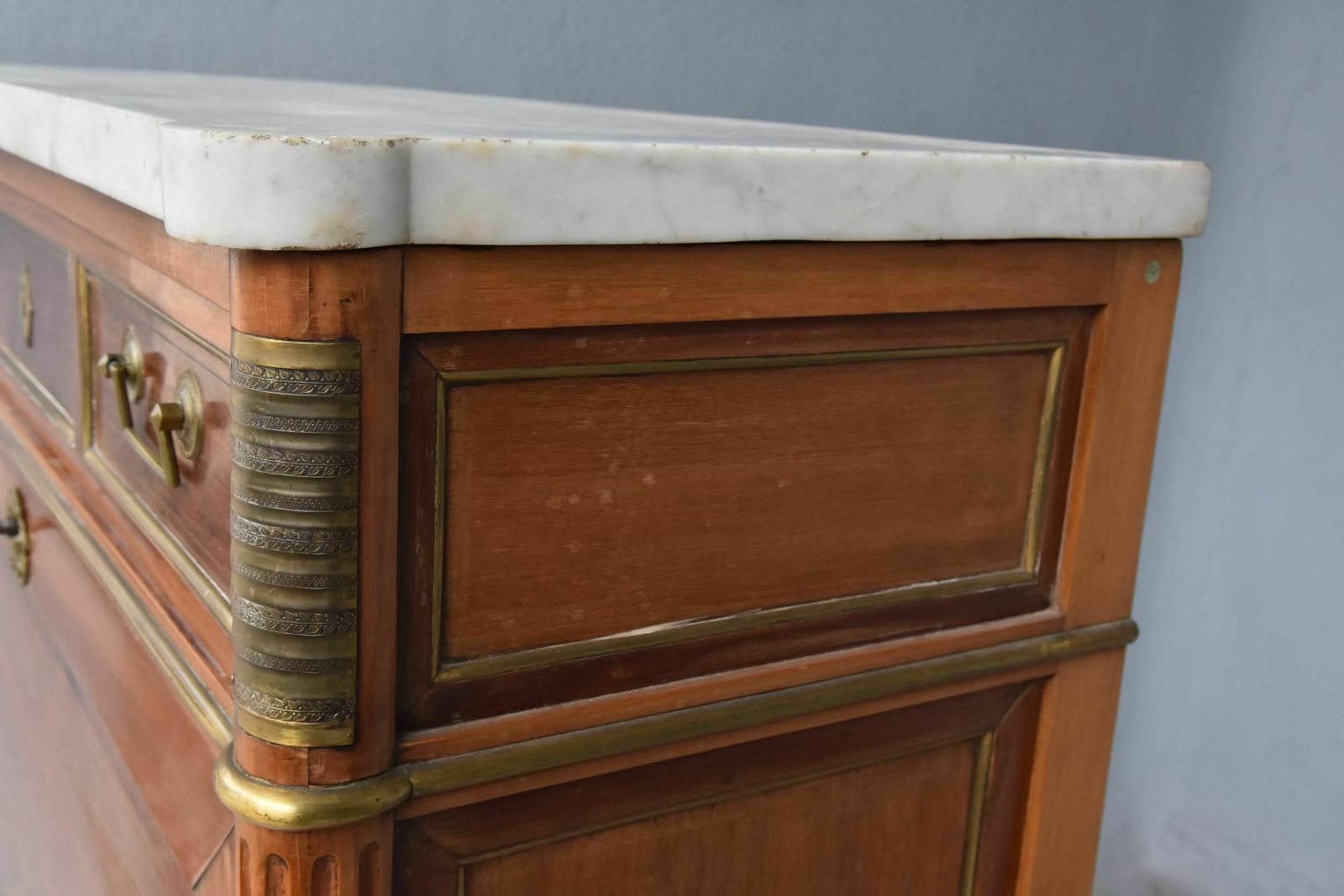 Furniture Secretary Desk With 18th Century Mahogany Doors And Cloverleaf Locks photo