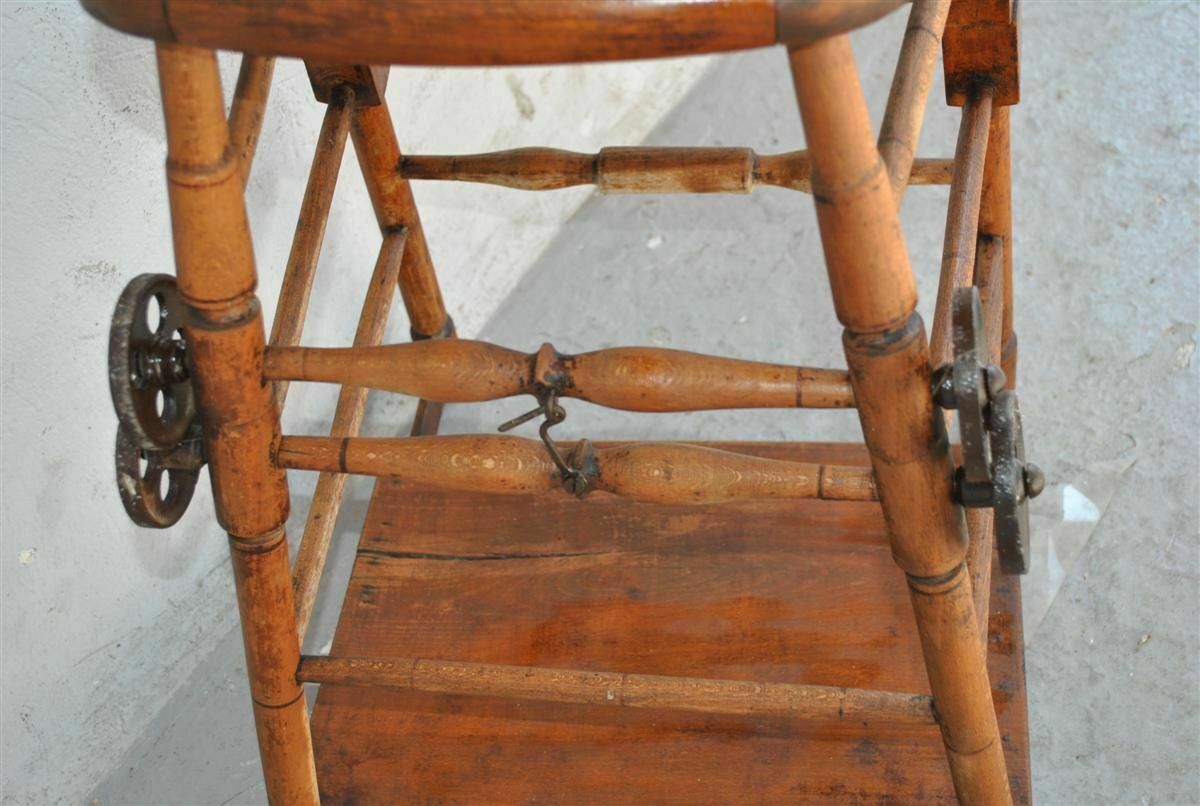 Baby High Chair With 1900 Period System photo vintage
