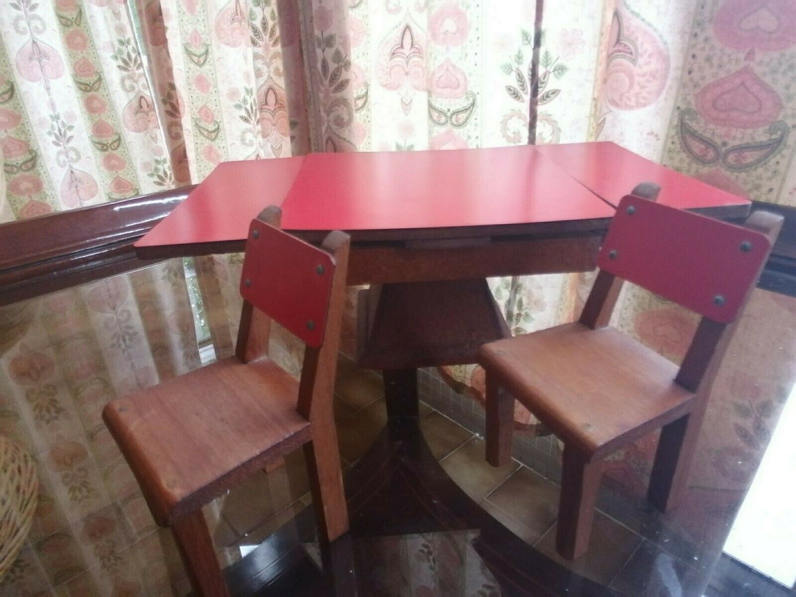 Set Of Miniature Kitchen From The 60s. In Wood, Glass And Formica. Very Rare photo furniture