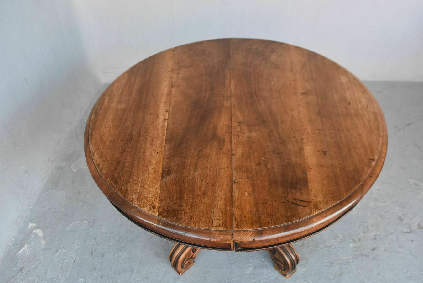 Napoleon III Style Walnut Central Foot Pedestal Table photo Furniture