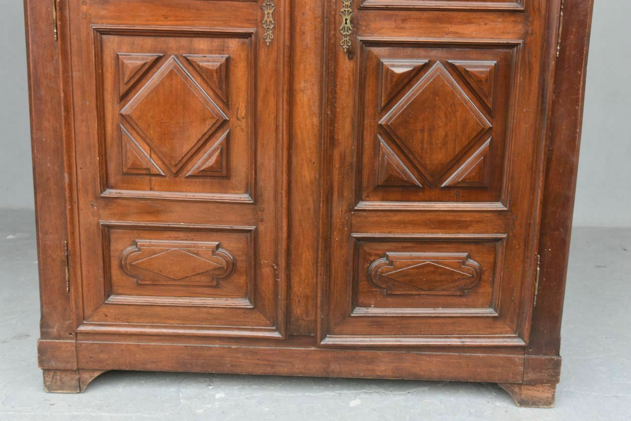 Eighteenth Century Walnut Cabinet With Diamond Tipped photo vintage