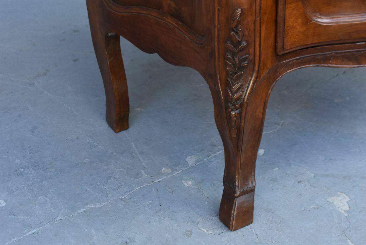 photo for sale Crossbow Shaped Walnut Jumping Chest Of Drawers, 18th Century