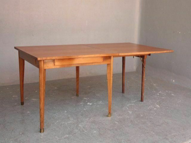 Furniture Square Folding Table In Beech 1950 photo