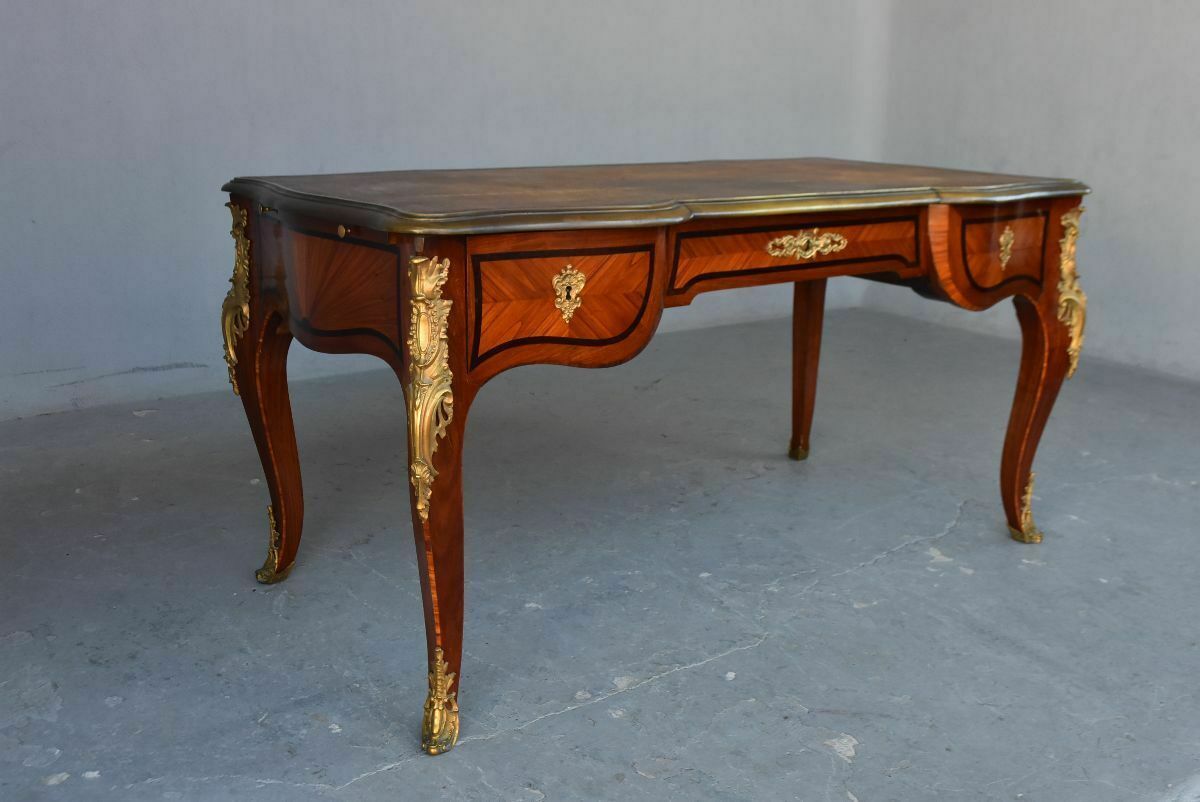 Napoleon III Desk With Rich Gilded Bronze Register photo furniture