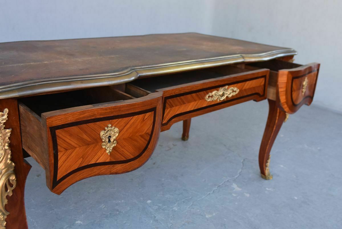 Napoleon III Desk With Rich Gilded Bronze Register photo buy