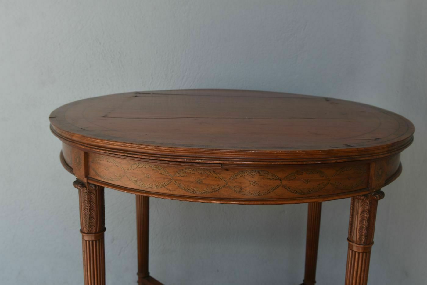 19th Century English Satinwood Pedestal Table photo Furniture