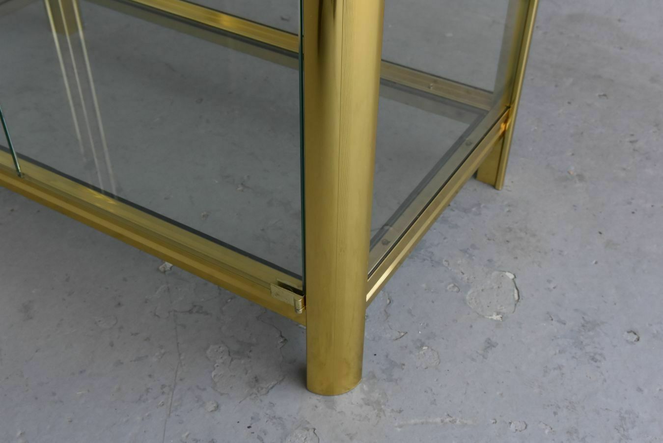 photo furniture Vintage Chrome And Gold Metal Designer Display Cases (Fake Pair)