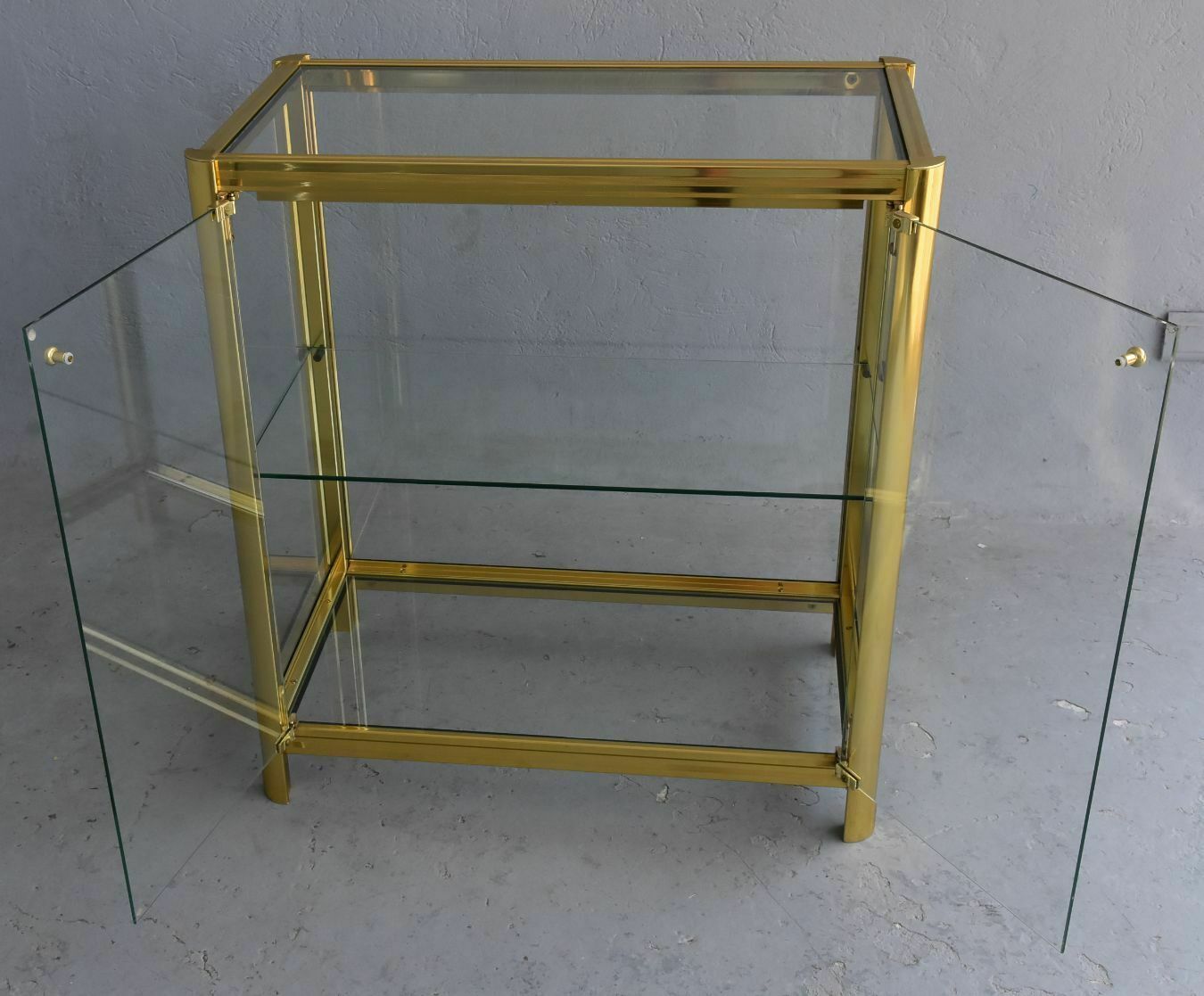 photo for sale Vintage Chrome And Gold Metal Designer Display Cases (Fake Pair)