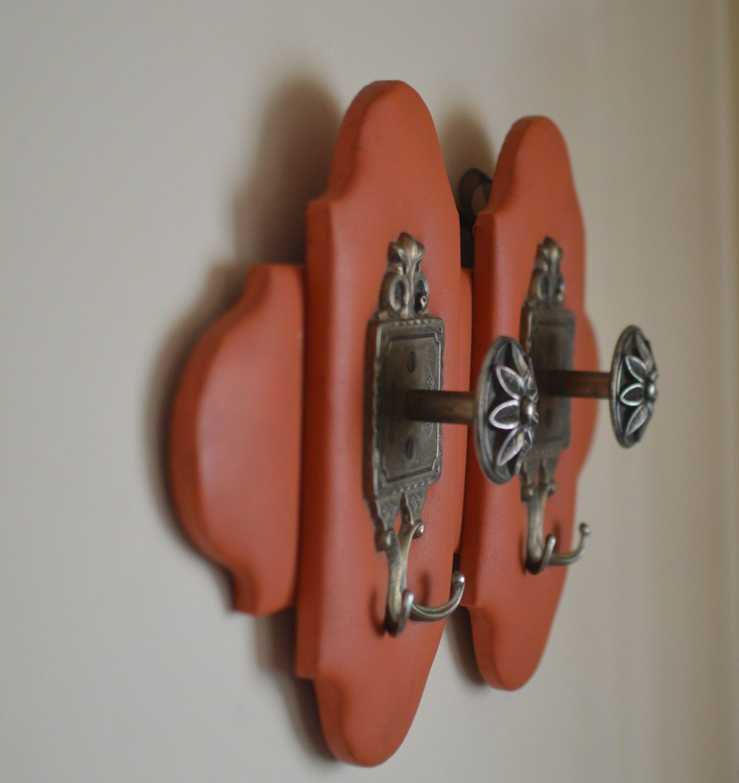 Vintage Coat Rack Wall Hanger Wall Mount Coat Rack  Storage Wall Rack  Mid Century  1960s photo furniture