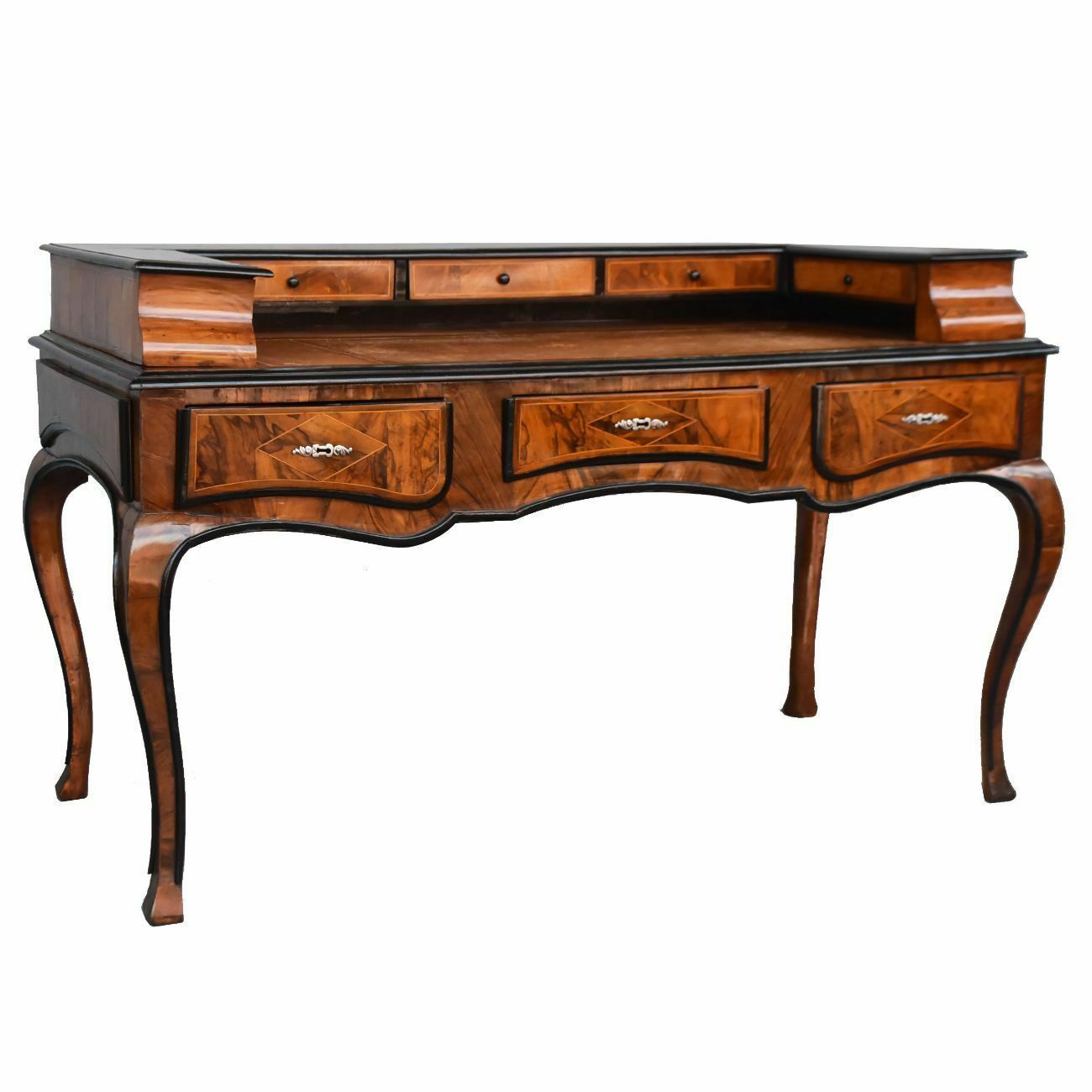 Louis XV Tiered Walnut Desk By Jf Hache, 18th Century