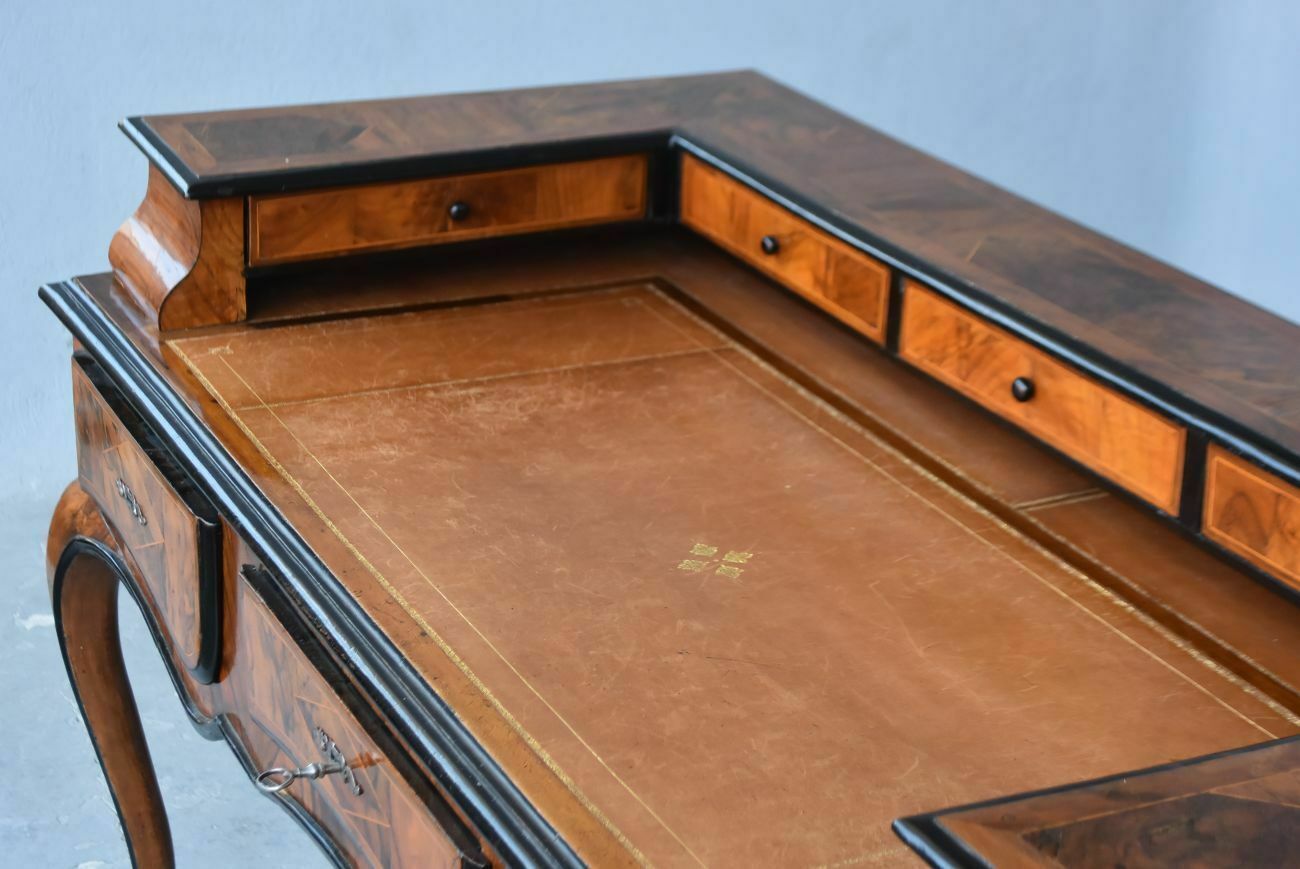 Furniture Louis XV Tiered Walnut Desk By Jf Hache, 18th Century photo
