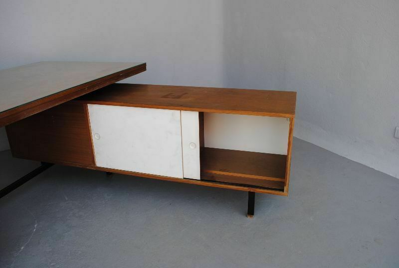 Scandinavian Presidential Desk In Teak 1960s photo for sale