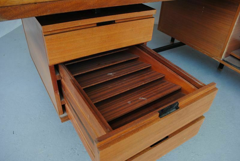 Furniture Scandinavian Presidential Desk In Teak 1960s photo