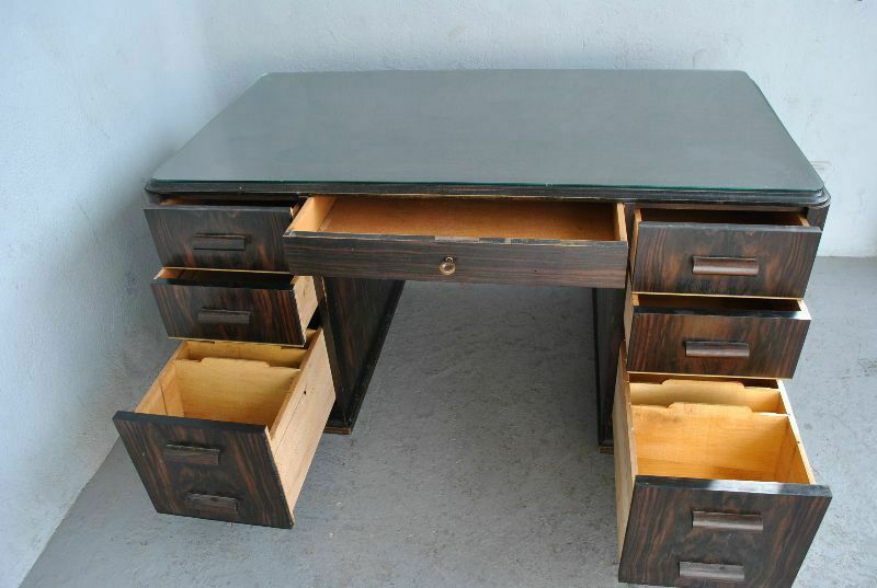 1940s Style Desk In Macassar Ebony Dlg By Maxime Old photo furniture