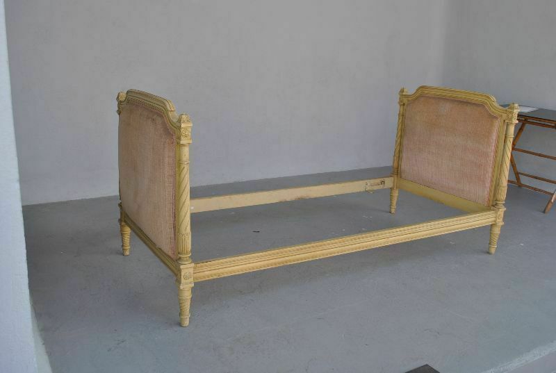 Antique Lacquered Painted Bed In Louis XVI Style photo furniture