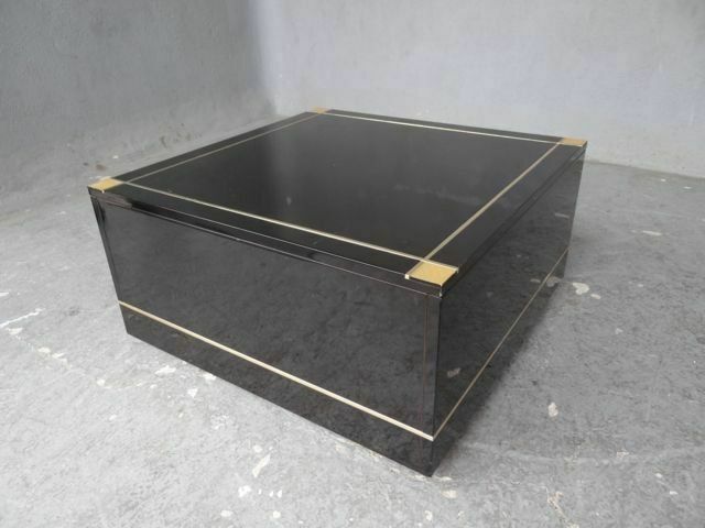 Designer Black Lacquer And Talossel End Table photo for sale