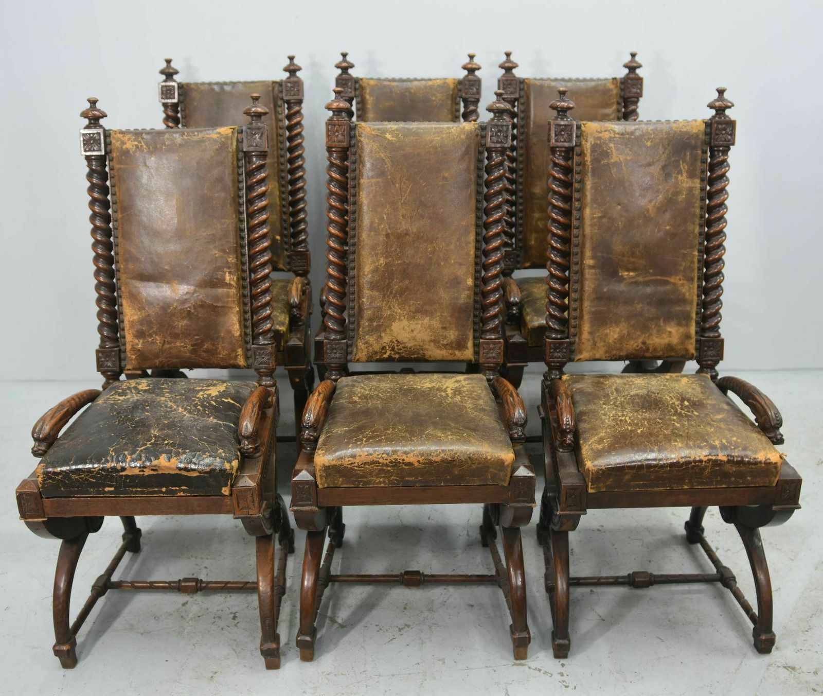 19th Century Renaissance Style Walnut Armchairs (Set Of 6) photo Furniture