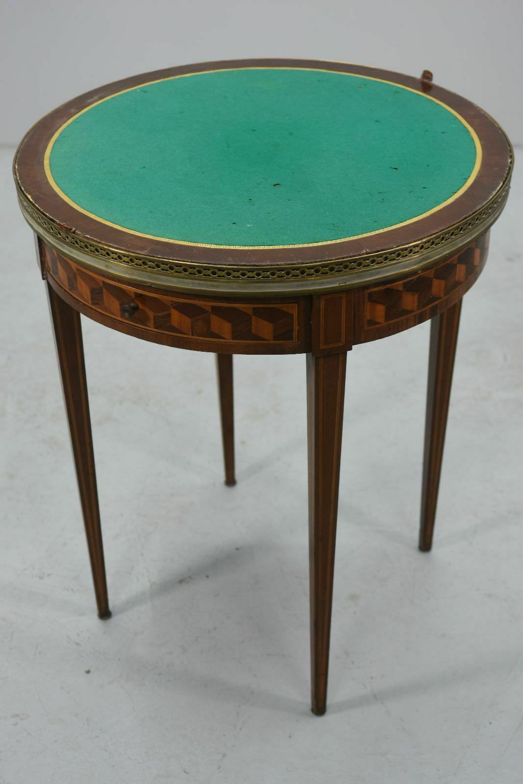 Bouillotte Table With Removable Louis XVI Style Inlaid Top photo for sale