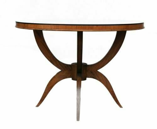 1930s Art Deco Style Pedestal Table With Rosewood Glass Top