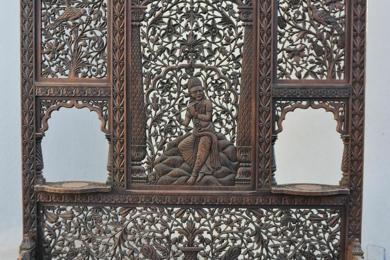 Indian Screen Richly Carved And Openwork, Late 19th Century photo Home Fixtures