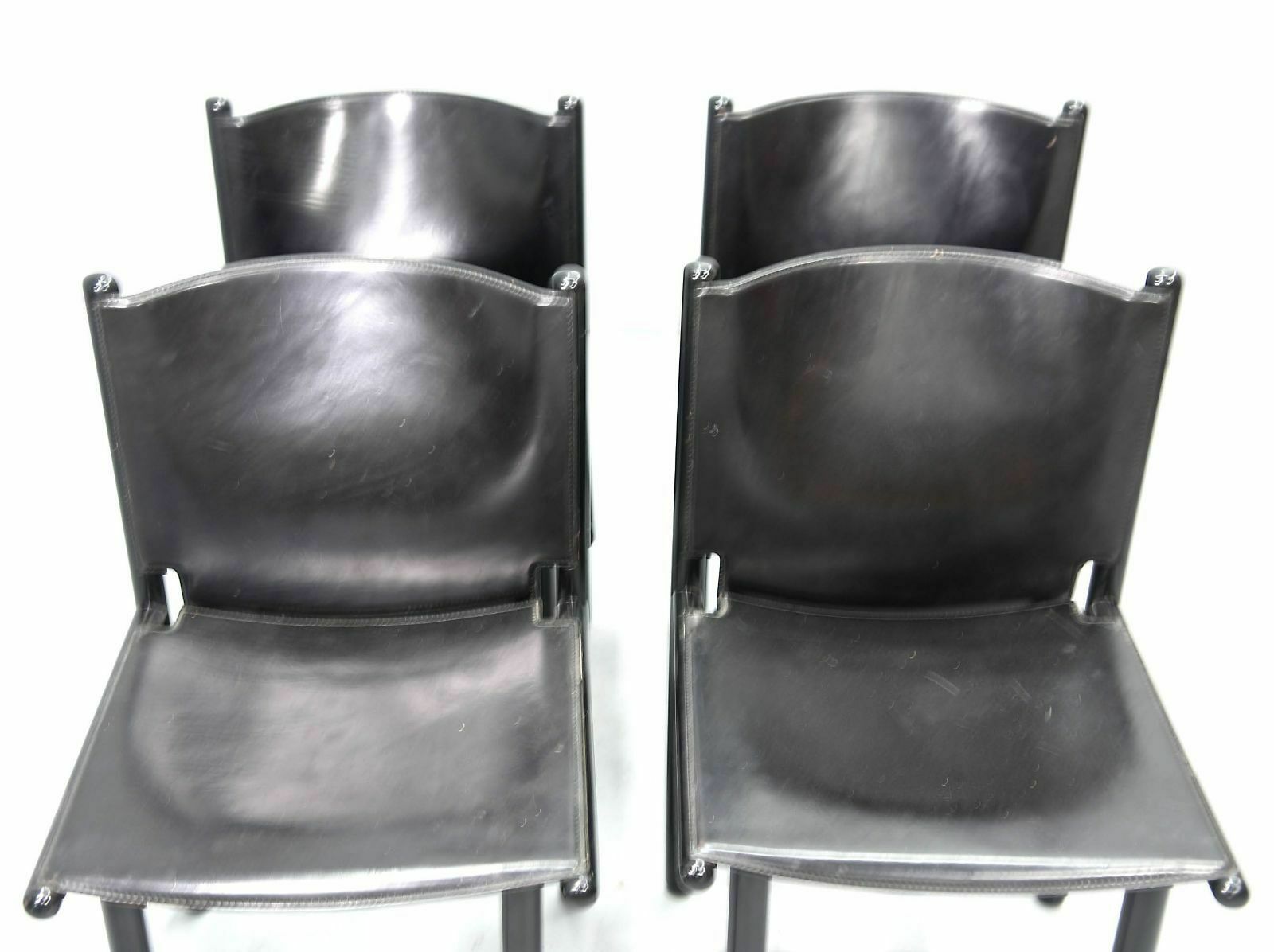 1980s Cassina Edition Leather Chairs (Set Of 4) photo vintage