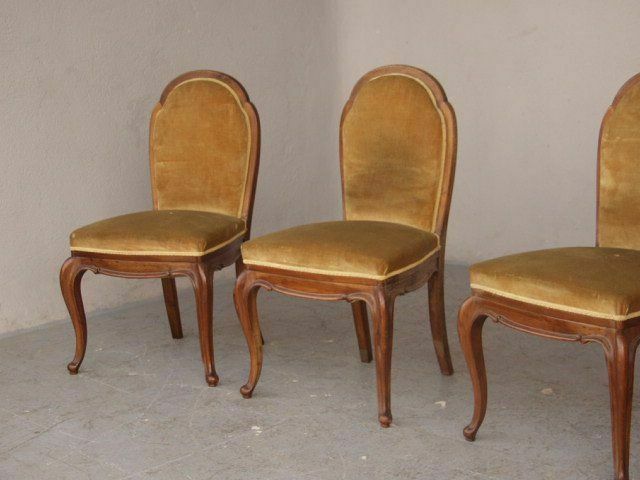 1920 Yellow Velvet Chairs (Set Of 4) photo 1027.0