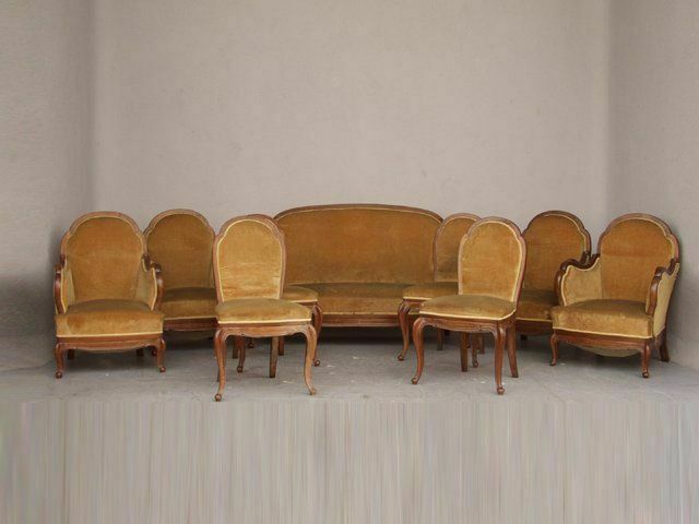 photo buy 1920 Yellow Velvet Chairs (Set Of 4)