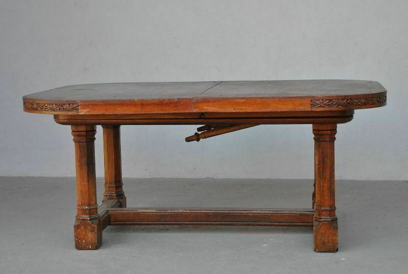 Gothic Style Walnut Dining Table photo furniture