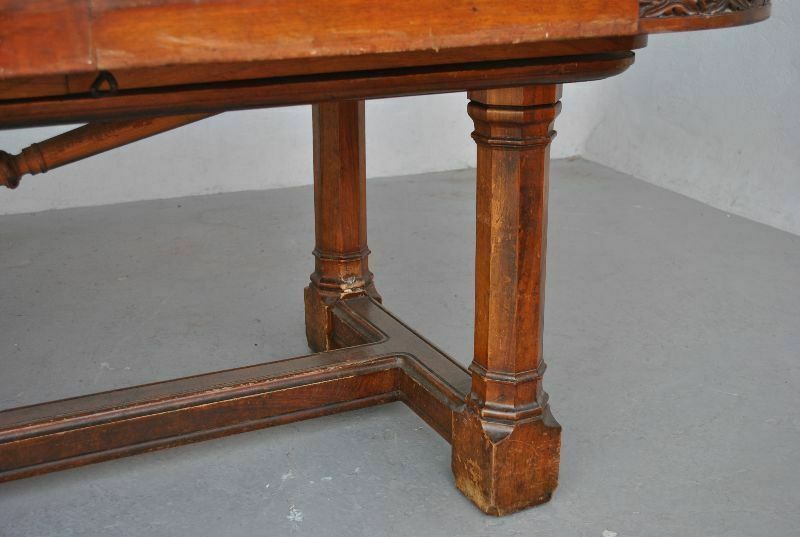 Gothic Style Walnut Dining Table photo vintage