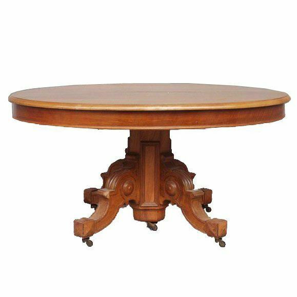 Pedestal Table Or Large Oval Table Restoration In Blond Walnut 19th Century