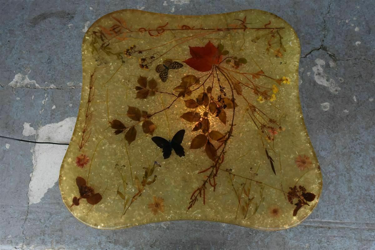 70s Resin Coffee Table Including Butterflies From Accolay photo 1080.0