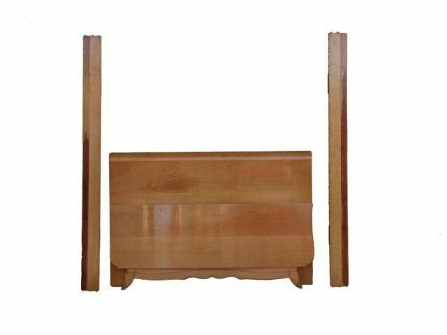 photo for sale 1950s Maple Bed With Pink Fabric Top