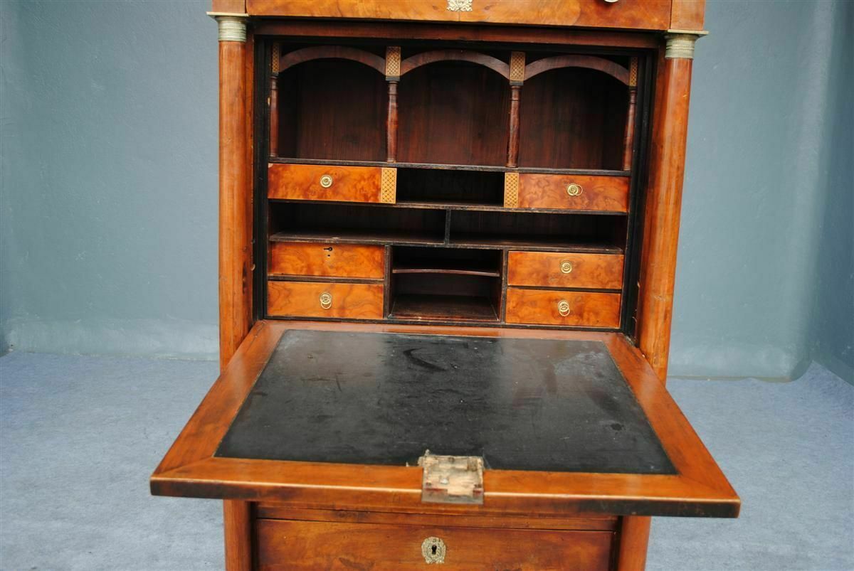 Empire Style Flamed Mahogany Secretary From The 19th Century photo Furniture