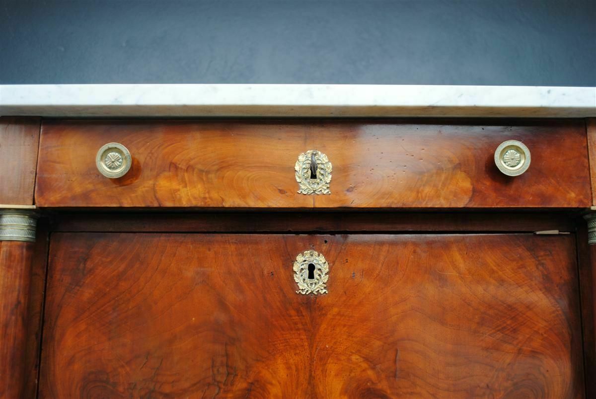 1350.0 Empire Style Flamed Mahogany Secretary From The 19th Century photo
