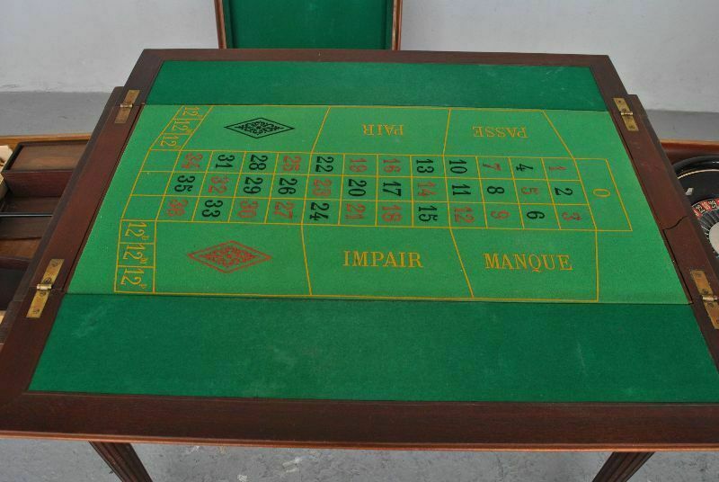 Louis XVI Style Games Table And Roulette In 19th Century Mahogany photo vinterior
