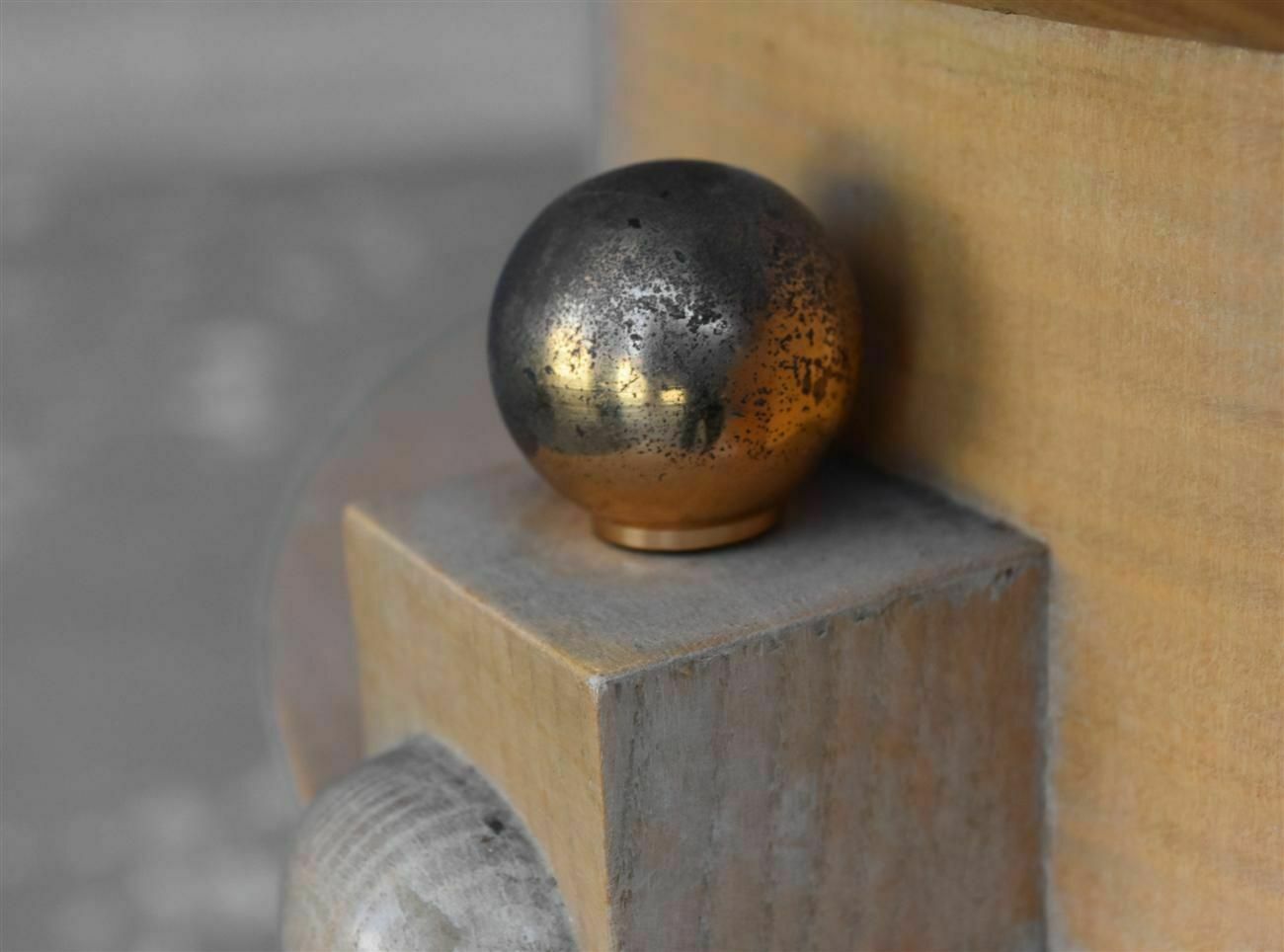 Bedside Table In Sycamore And Gilded Bronze Somno Shape 1940 photo vinterior