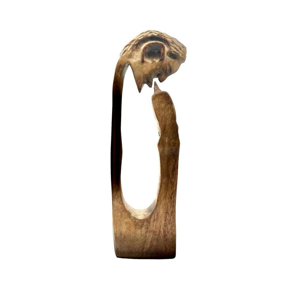 Vintage Carved Wood Man & Lady Kissing   Treen   Art