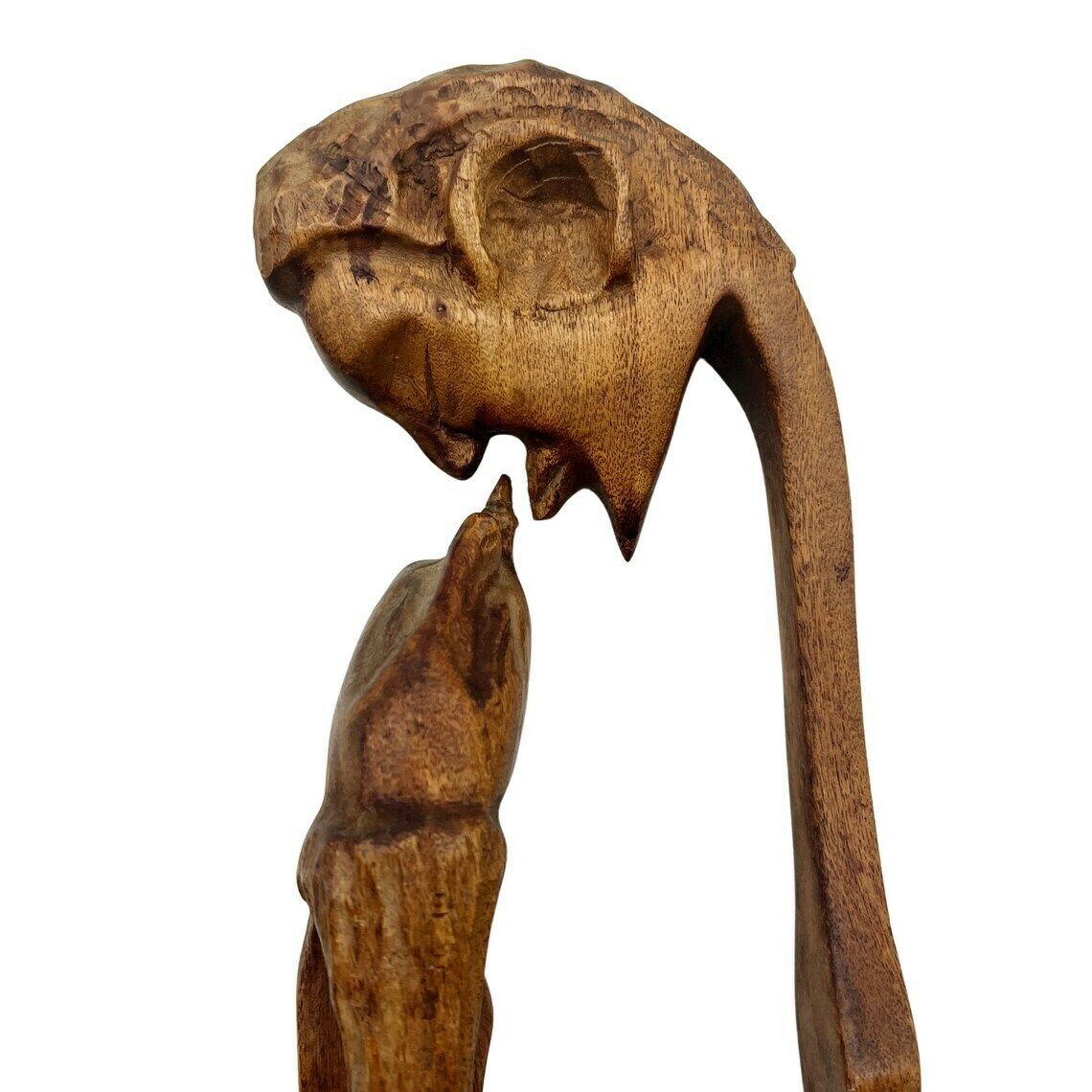 Vintage Carved Wood Man & Lady Kissing   Treen   Art photo for sale