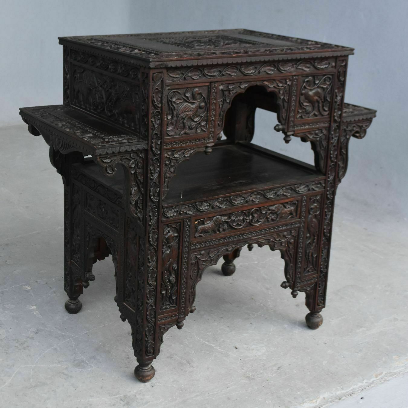 Tea Table End Of Sofa Carved Indian Rosewood 19th Century 2 photo furniture