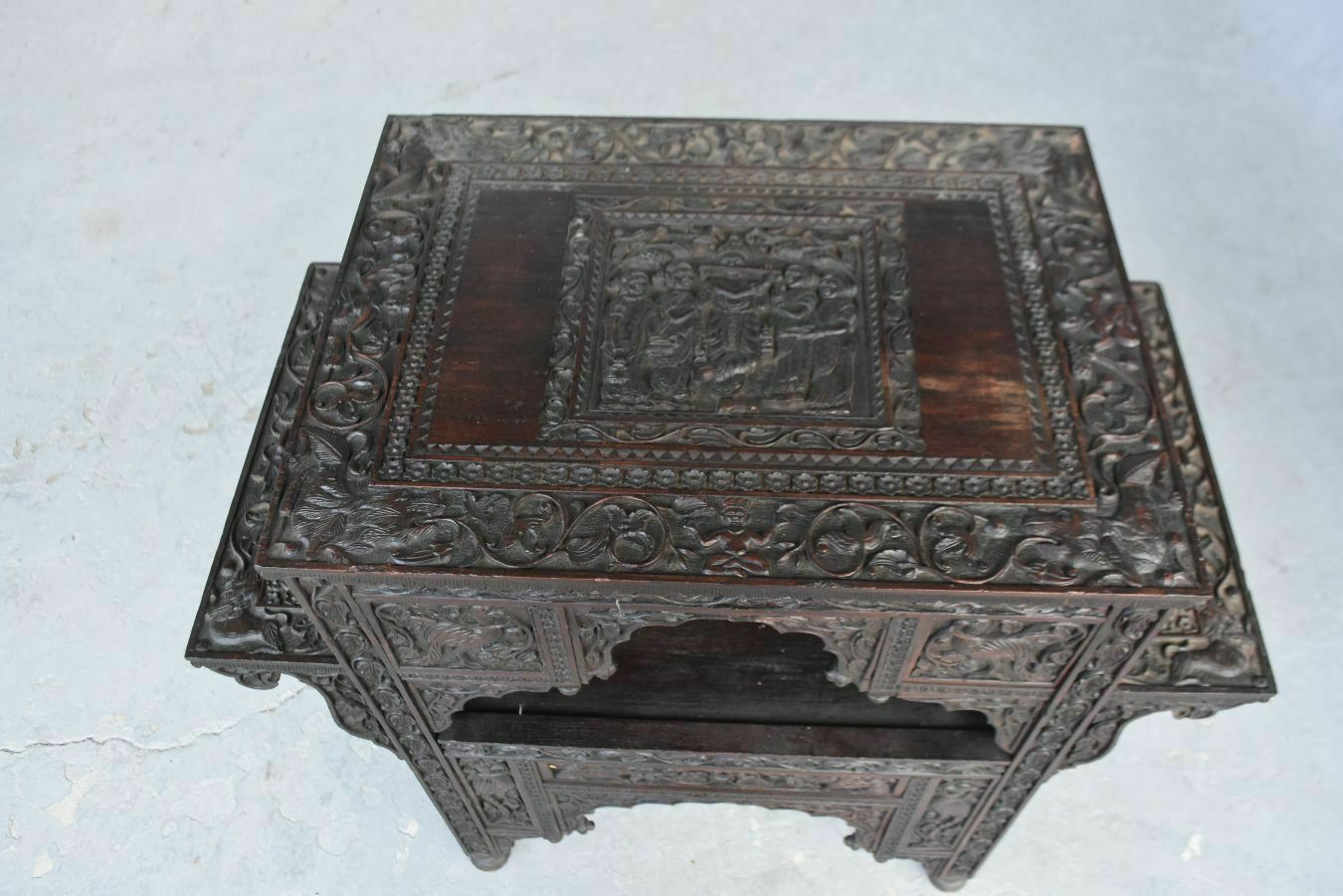 Furniture Tea Table End Of Sofa Carved Indian Rosewood 19th Century 2 photo