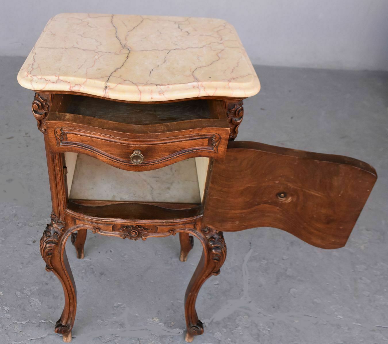 Louis XV Style Walnut Bedside Table From The Early 1900s photo furniture