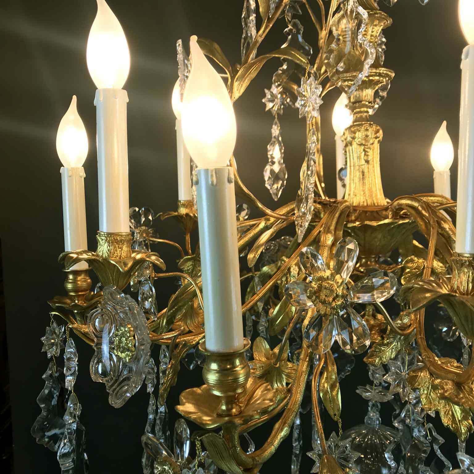 photo buy Antique French Golden Chandelier With Crystals