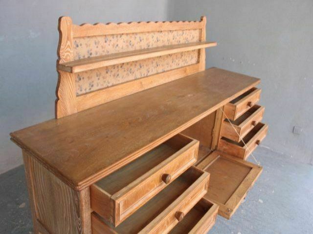 photo vinterior Bahut Serving In Cerusated Oak Period 1950